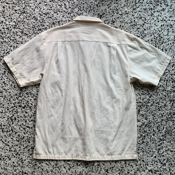 AFTCO Bluewater x Guy Harvey Marlin Embroidered Button Down Shirt Cream Size XL - Picture 13 of 13